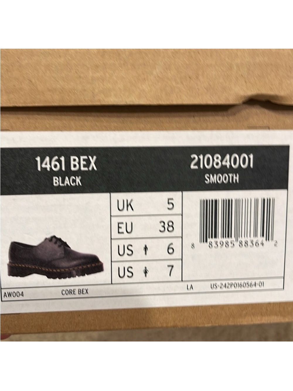 Dr. Martens Black Leather 3-Eye Derby with Yellow Stitching - Picture 3 of 3